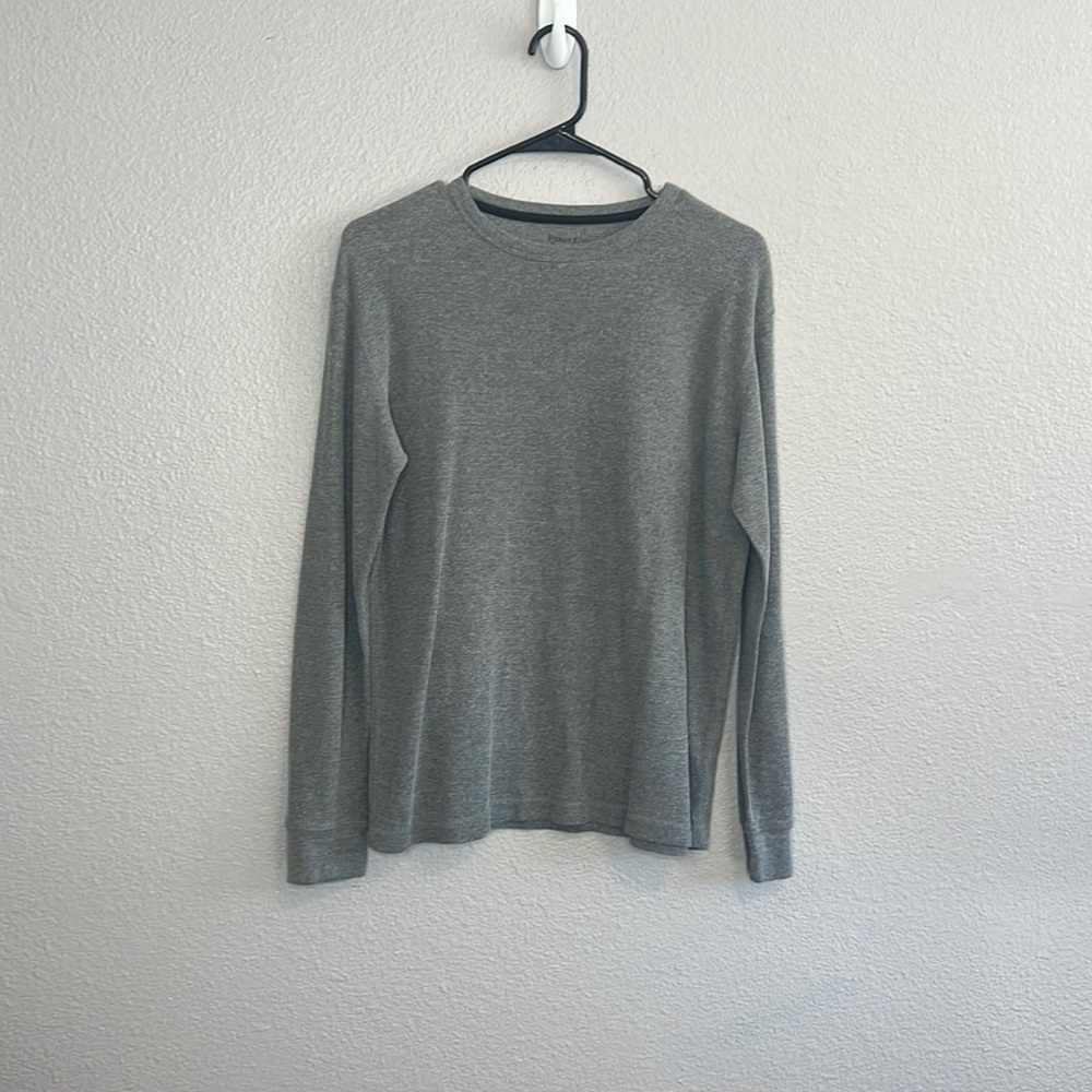 Perry Ellis Medium Men Light Grey Long Sleeve